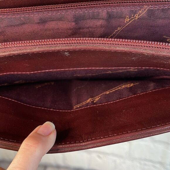 Etienne Aigner Burgundy Cross Body Bag with 3 inner openings, one is zip - Picture 6 of 10